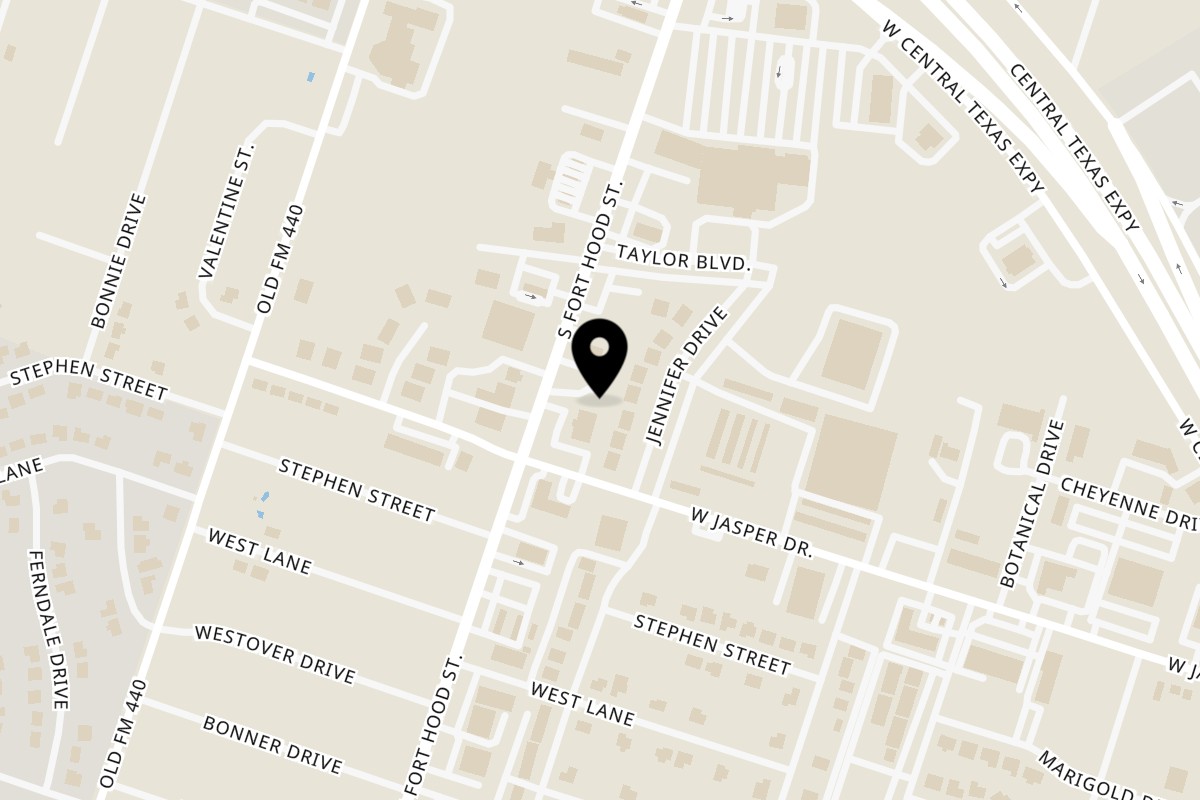 Map showing the location of Cajun Crab & Shrimp Bar & Grill Killeen on 1414 S Fort Hood St in Killeen